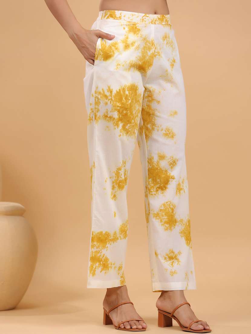 women v-neck tie & dye kurta pant set - 21746729 -  Standard Image - 4