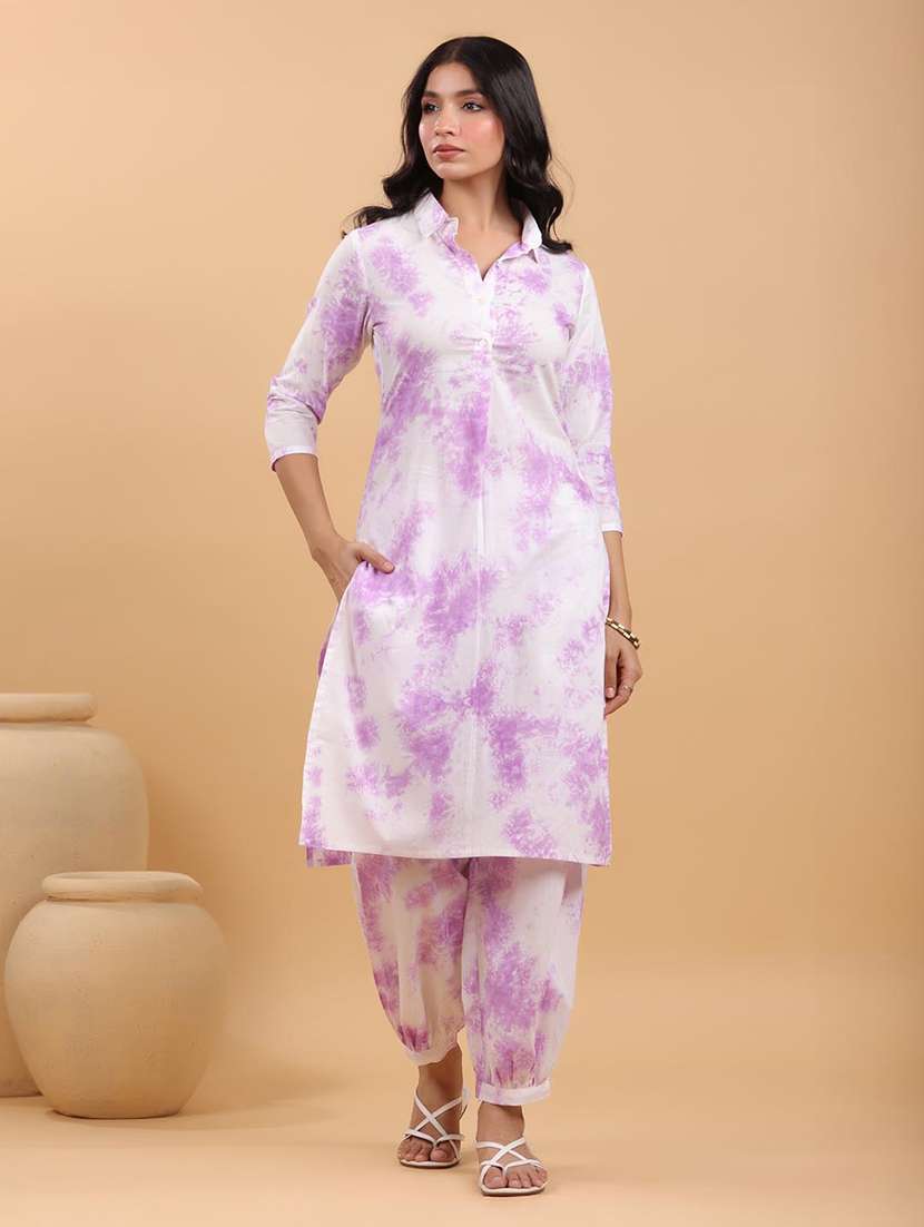 women tie & dye kurta salwar set