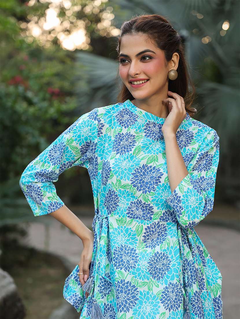 women floral print a line tunic - 21746750 -  Standard Image - 4