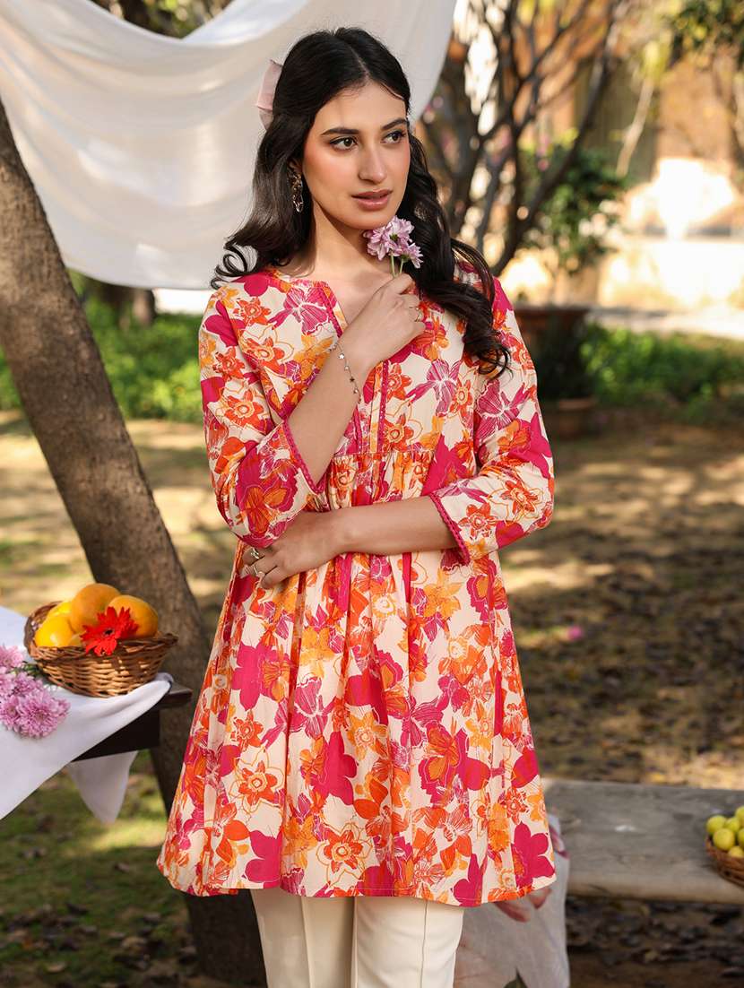 women printed a-line tunic