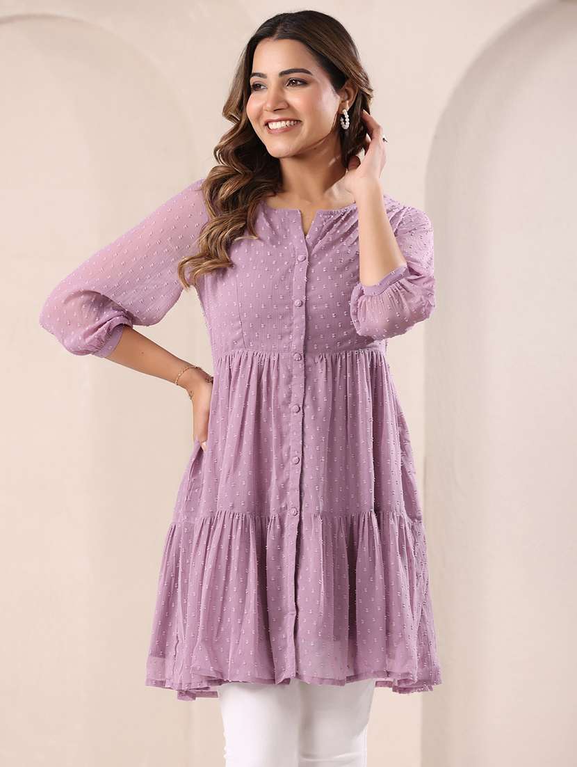women self design tiered tunic - 21746758 -  Standard Image - 1
