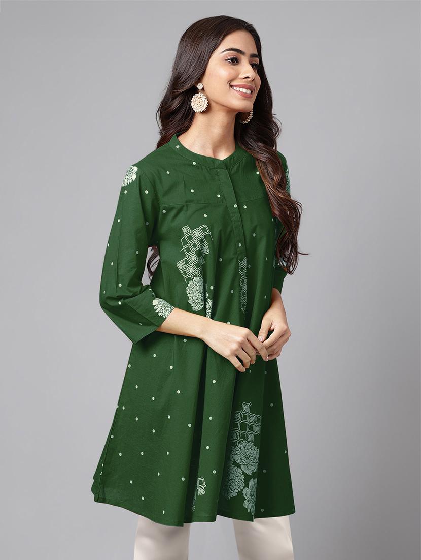 women printed three quarter sleeve tunic - 21746770 -  Standard Image - 1