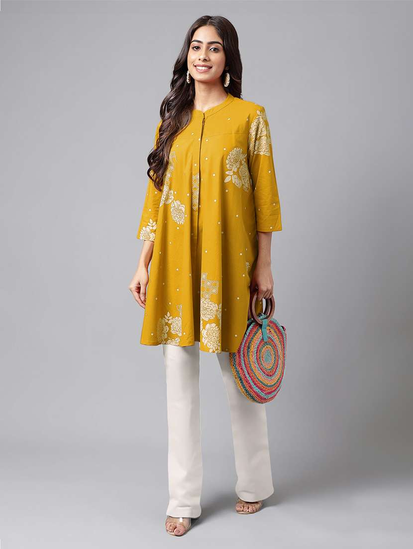 women printed a-line tunic - 21746772 - Standard Image - 4