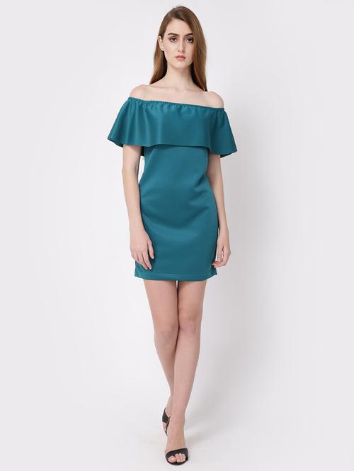 women solid off shoulder bodycon dress - 21746810 - Standard Image - 0