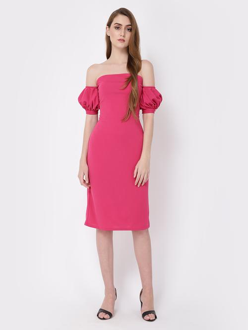 women solid off shoulder bodycon dress - 21746811 - Standard Image - 0