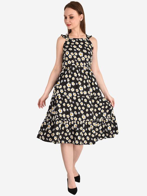 women black floral printed tiered dress - 21746835 - Standard Image - 0