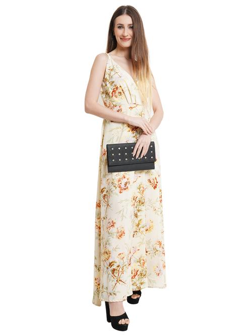 women printed shoulder strap fit & flare dress - 21746841 - Standard Image - 0