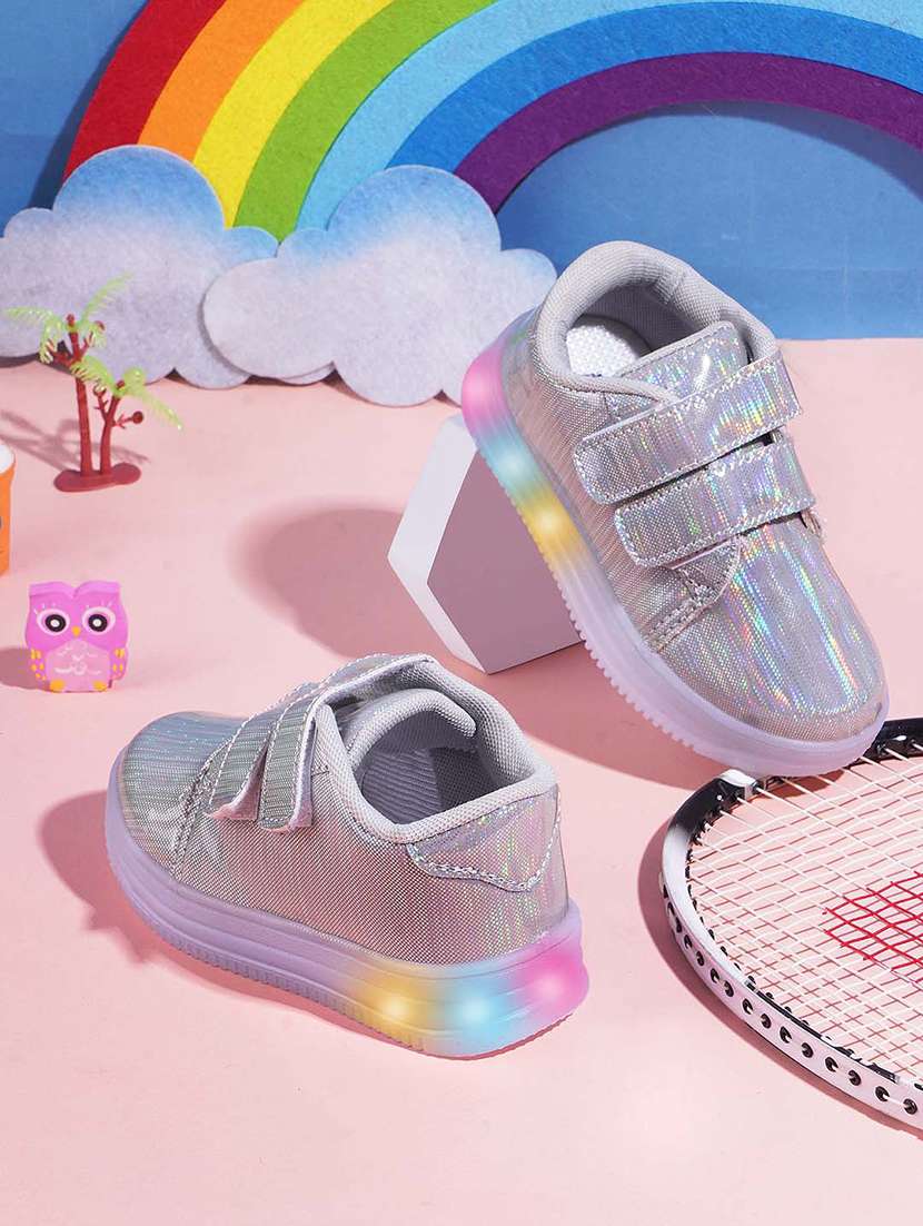 kids led shoes with velcro closure 