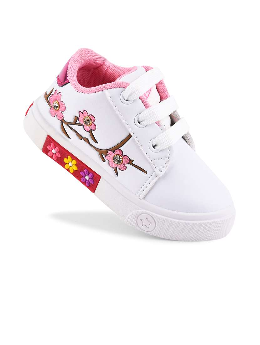 girls pink lace up sneakers - 21746953 -  Standard Image - 1