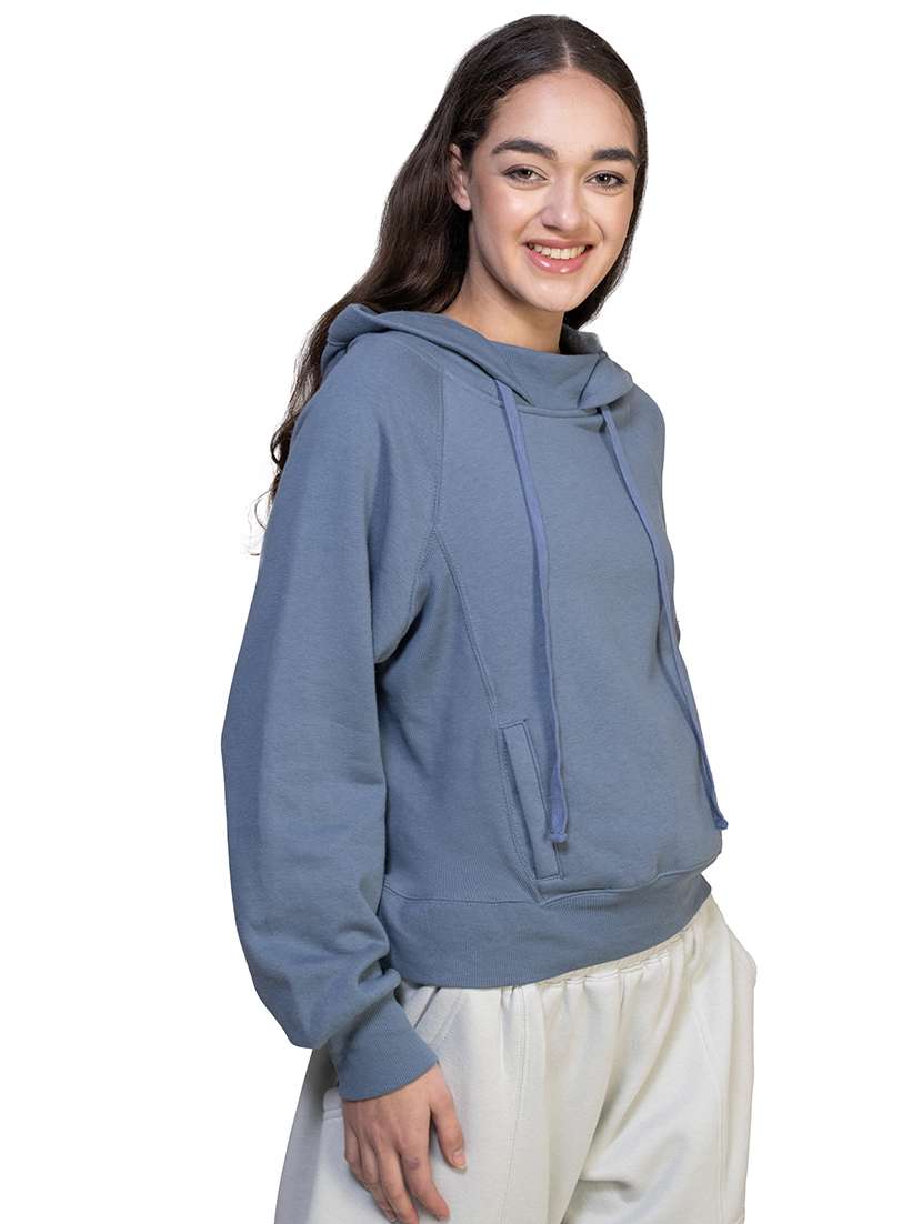 women solid long sleeve sweatshirt - 21747112 - Standard Image - 1