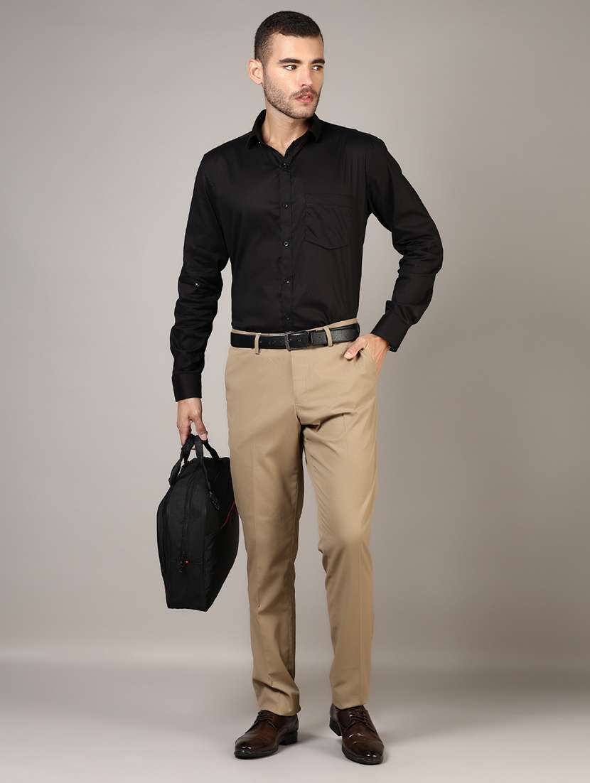 men solid long sleeve regular fit formal shirt - 21747484 - Standard Image - 4