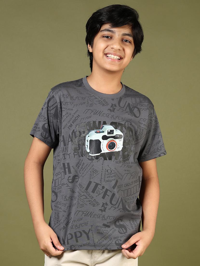 boys printed round neck short sleeves t-shirt - 21747494 - Standard Image - 1