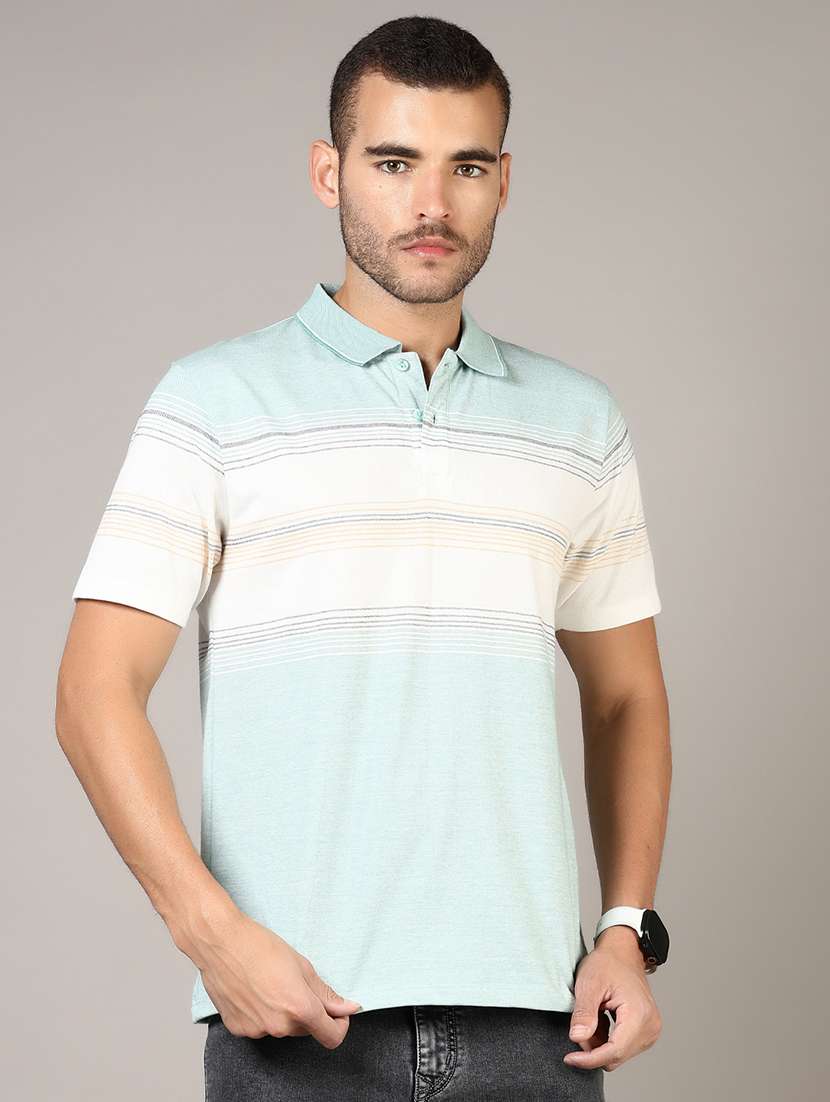 men striped short sleeve regular fit polo t-shirt - 21747496 -  Standard Image - 1