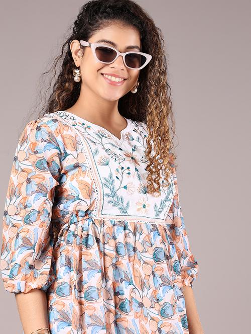 women floral printed tiered dress - 21747517 - Standard Image - 0