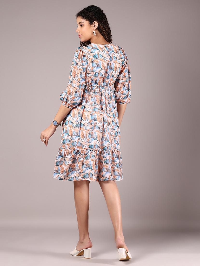 women floral printed tiered dress - 21747517 - Standard Image - 4