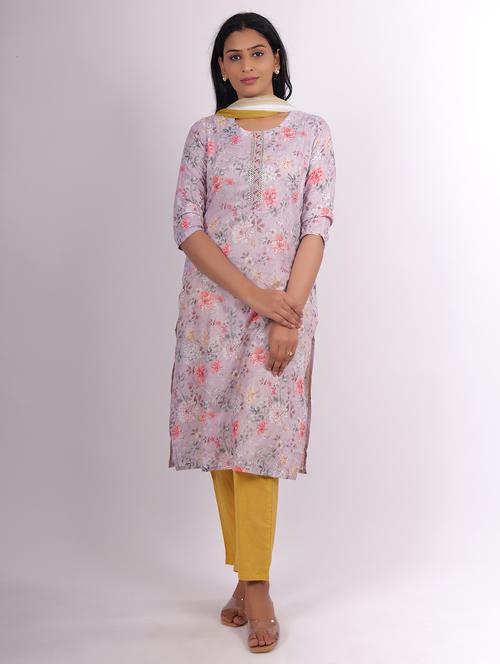 women printed kurta pant set with dupatta - 21747548 - Standard Image - 0