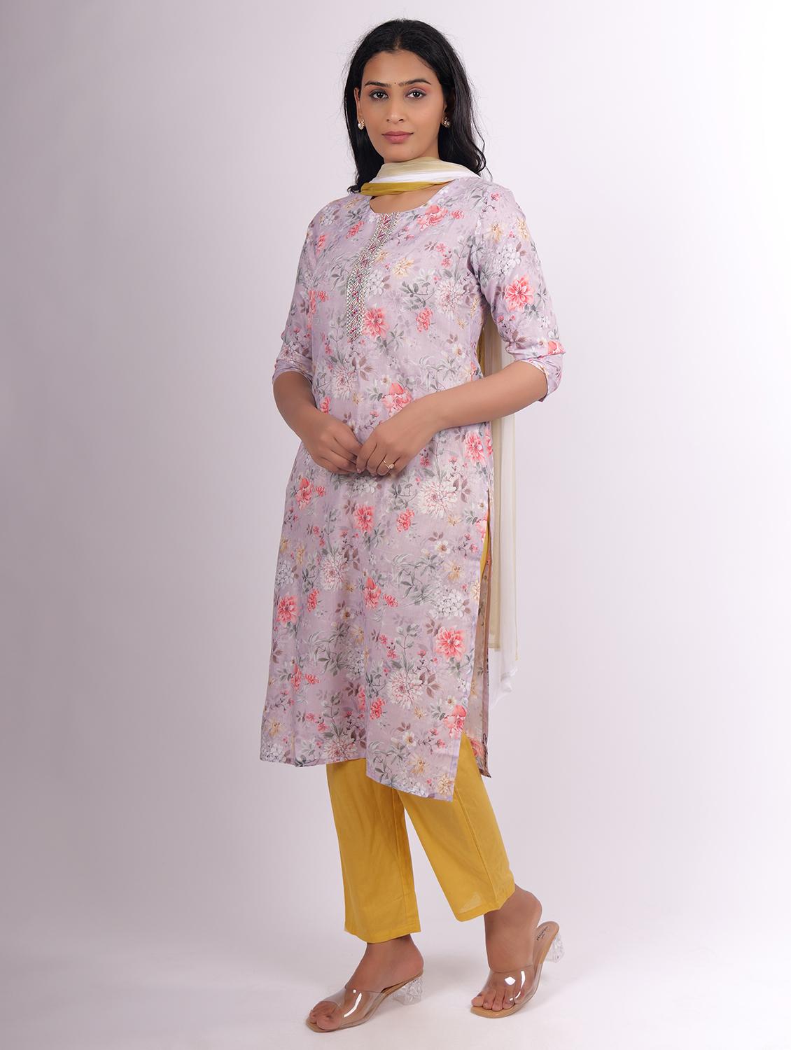 women printed kurta pant set with dupatta - 21747548 - Standard Image - 1