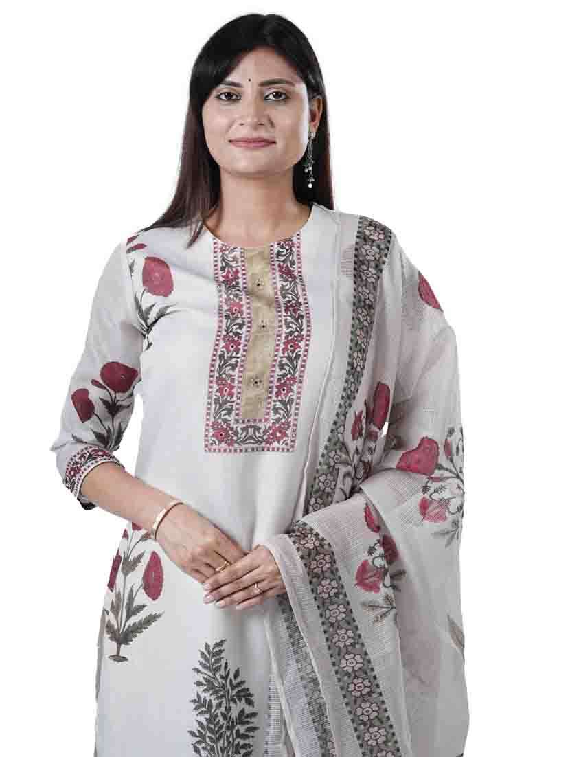 women three quarter sleeve kurta pant with dupatta set - 21747557 -  Standard Image - 4