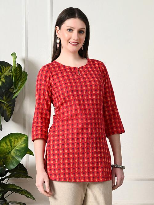 women key hole neck printed straight kurti - 21747712 -  Standard Image - 0