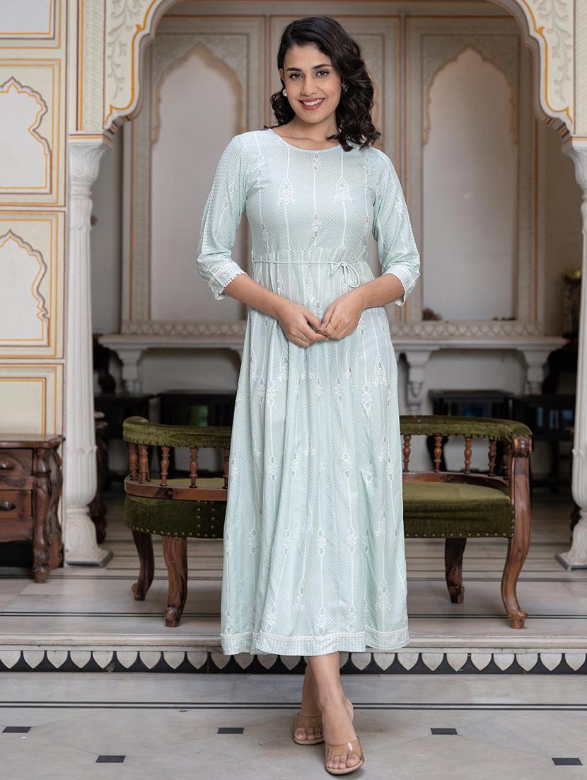women printed fit & flare ethnic dress - 21747731 - Standard Image - 1