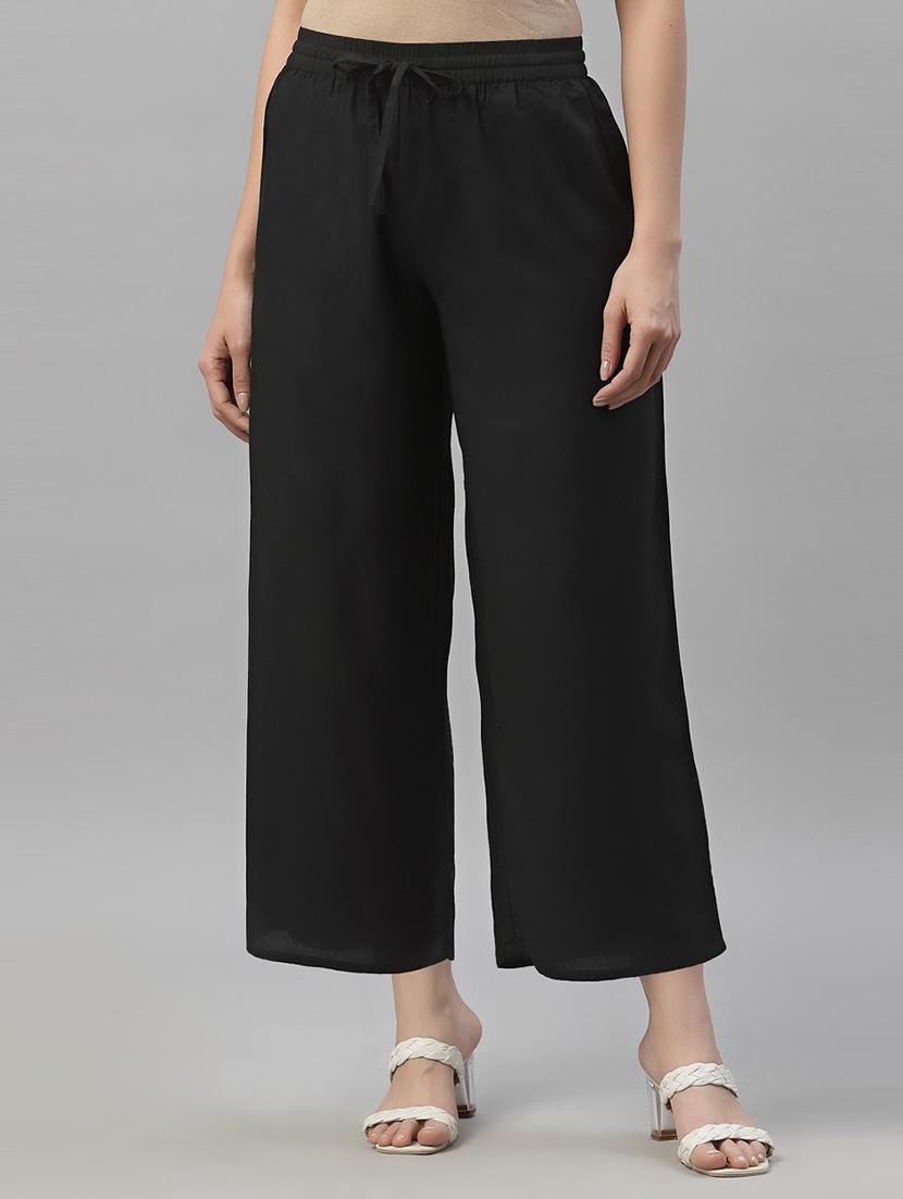 women solid straight palazzo - 21747778 - Zoom Image - 0