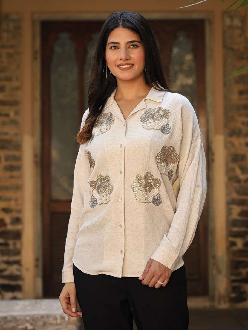 women embroidered long sleeve shirt - 21747817 - Standard Image - 1