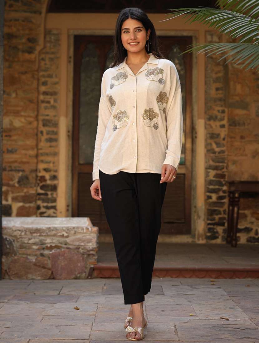 women embroidered long sleeve shirt - 21747817 - Standard Image - 4