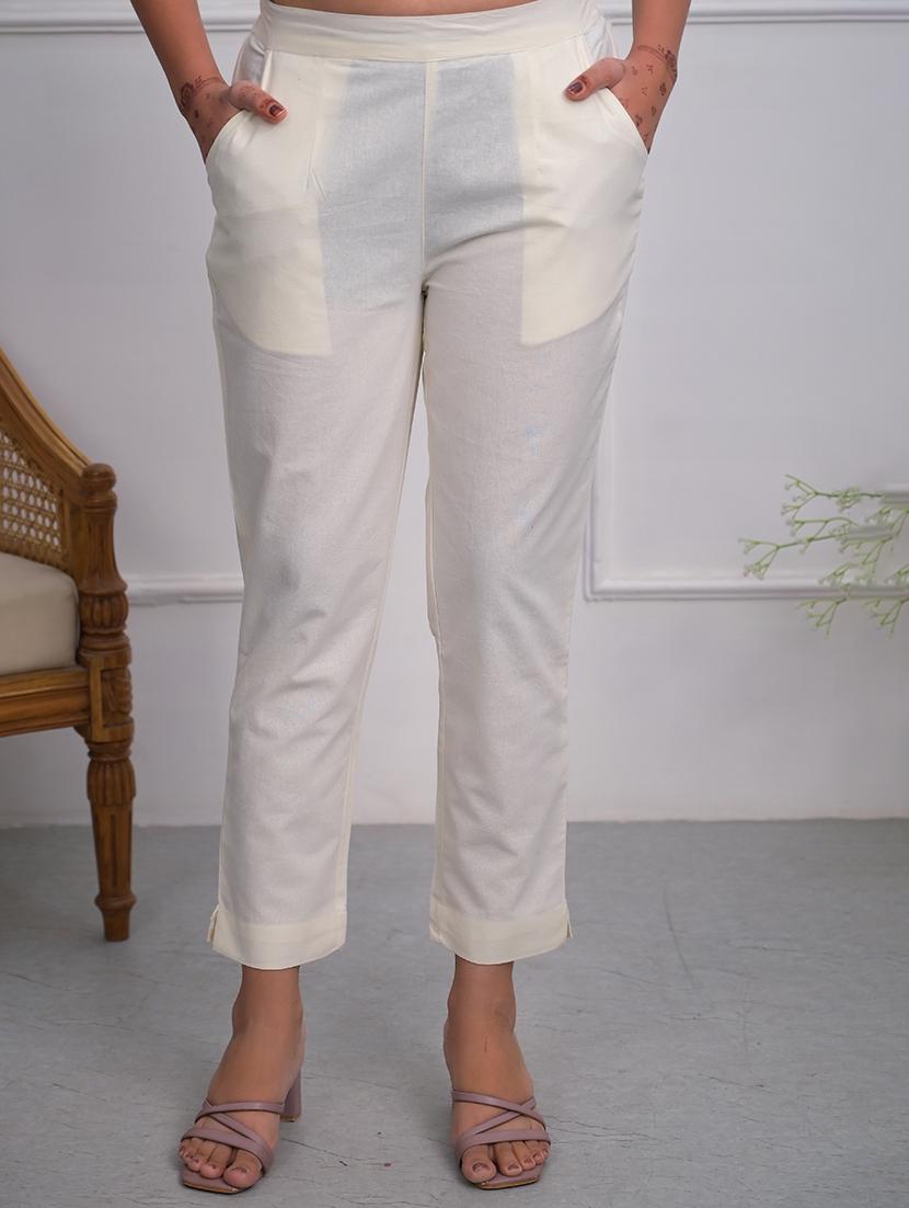 women solid mid rise cigarette pant - 21747838 -  Zoom Image - 0