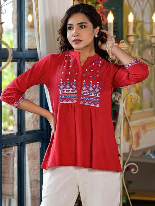 women embroidered a-line tunic - 21747859 -  Standard Image - 0