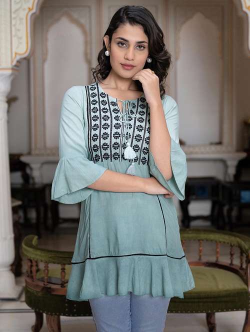 women embroidered tiered tunic - 21747862 -  Standard Image - 0