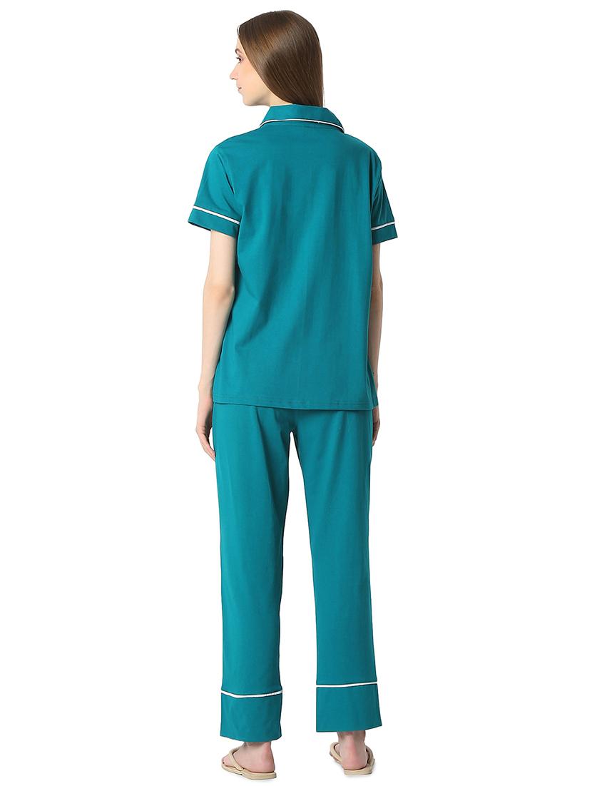 women solid nightwear pyjama set - 21747864 - Standard Image - 4