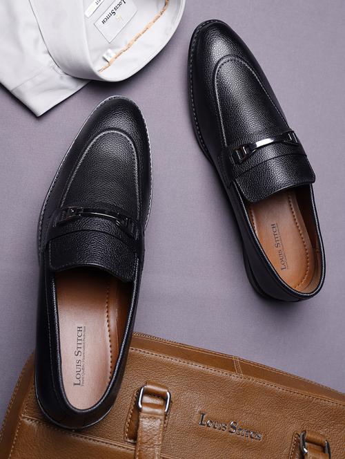 men solid slip on horsebit moccasin shoes - 21747911 -  Standard Image - 0