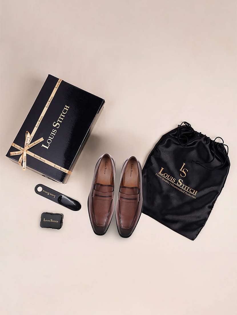 men solid slip on moccasin shoes - 21747928 -  Standard Image - 4