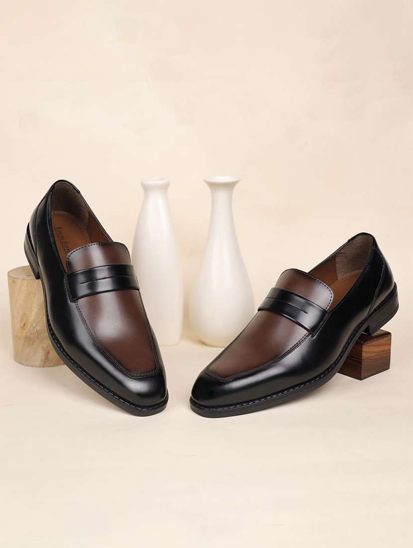 men dual shade slip on moccasin shoes