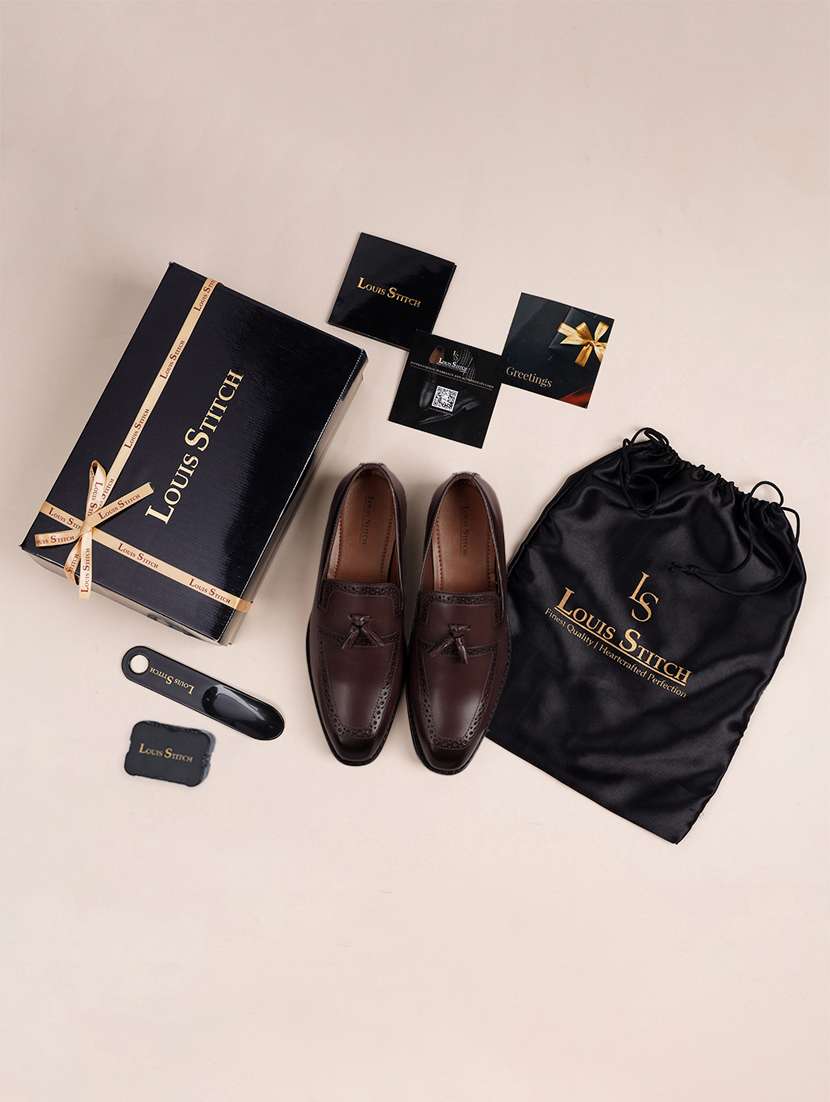 men solid slip on tassel detailed moccasin shoes - 21747938 -  Standard Image - 4