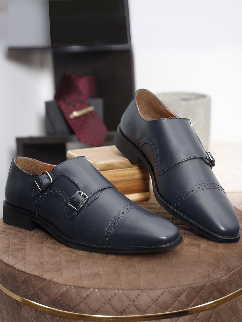 men solid slip on monk straps - 21747974 - Zoom Image - 0