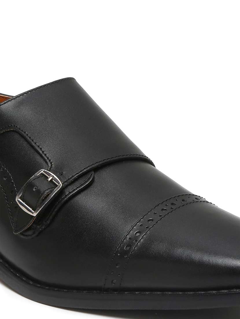 Men Solid Slip On Monk Straps - 21747976 -  Standard Image - 4