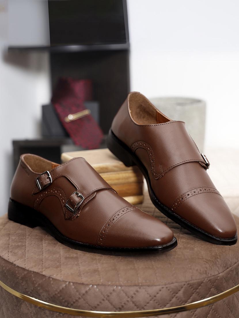 men solid slip on monk straps - 21747979 - Zoom Image - 0