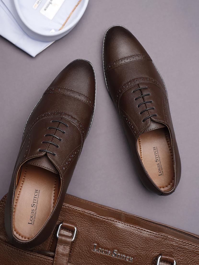 men solid lace-up oxfords - 21747993 - Zoom Image - 0