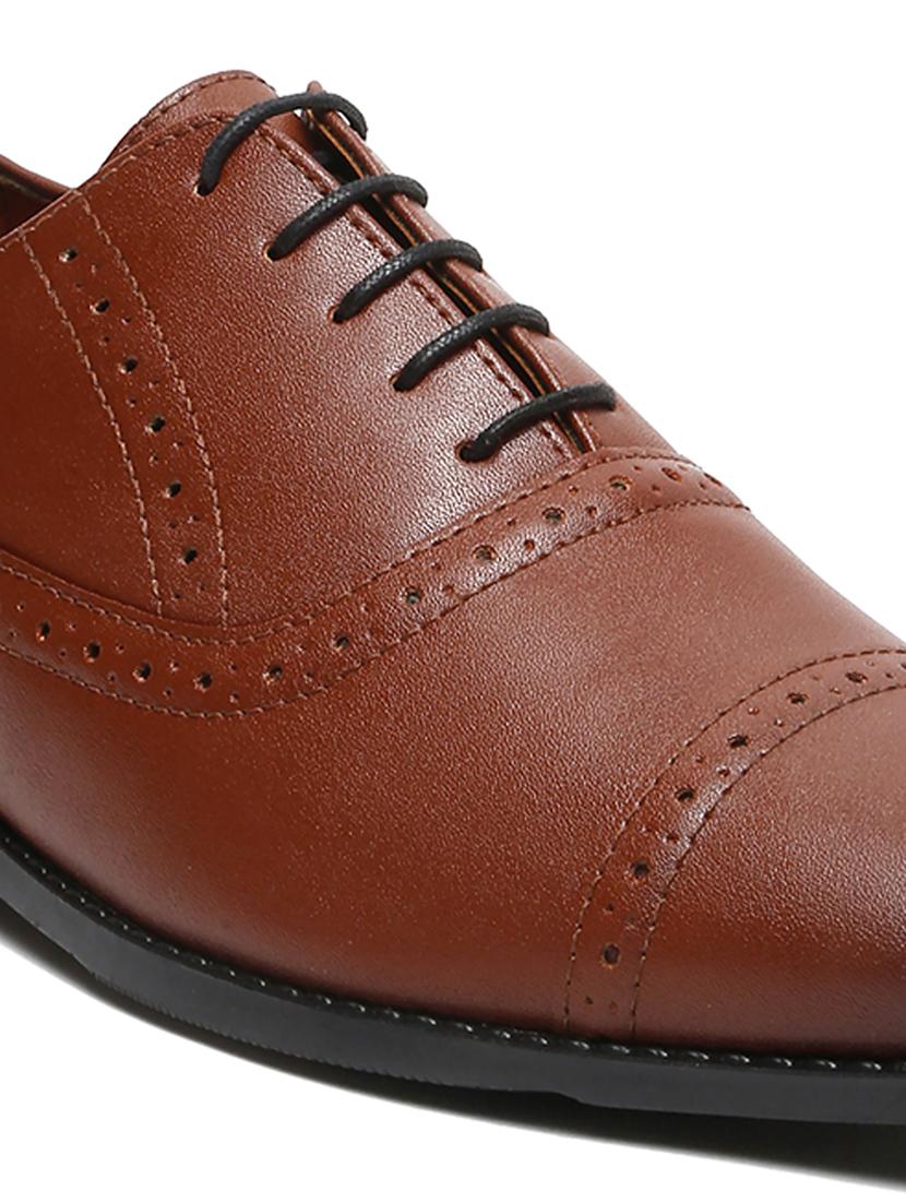 men solid lace up oxford shoes - 21747995 - Standard Image - 4