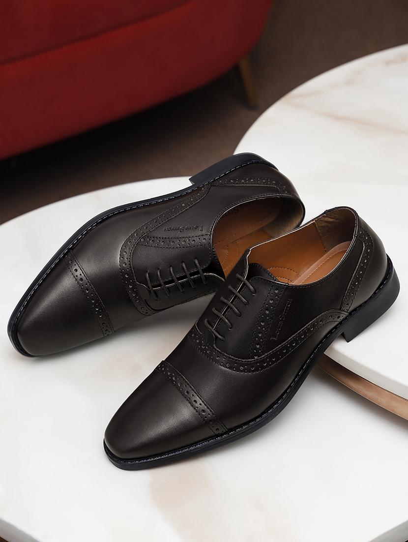men solid lace up oxford shoes - 21747998 - Standard Image - 1