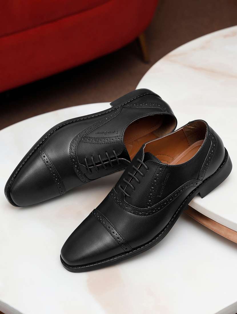 men solid lace up oxford shoes - 21748000 -  Standard Image - 1