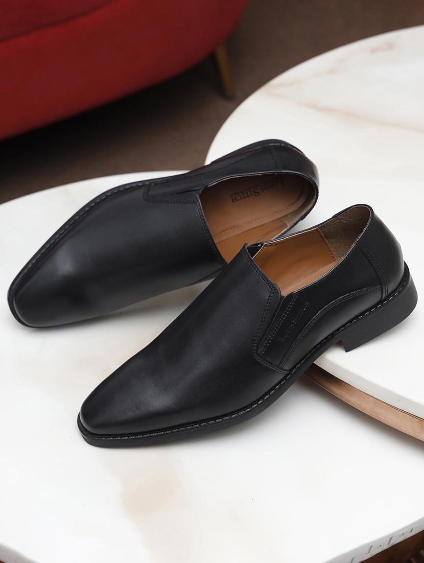 men solid formal slip on shoes - 21748006 - Standard Image - 1