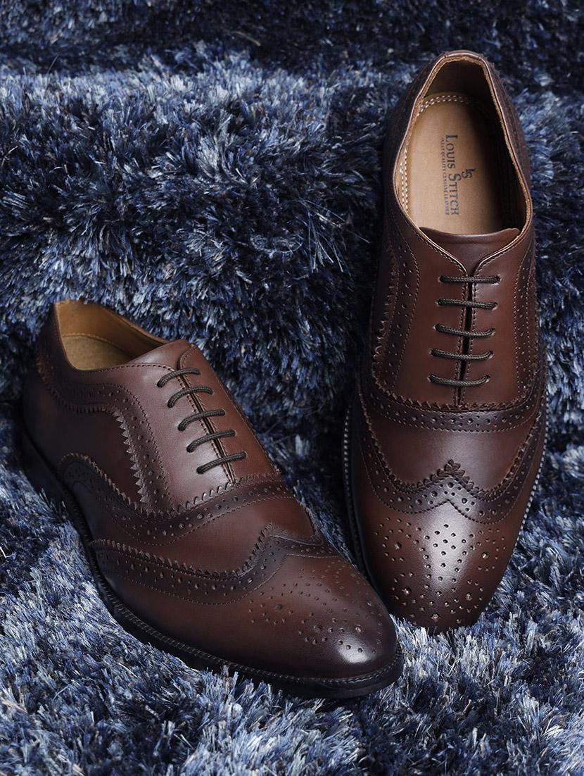men solid lace-up brouges - 21748020 - Standard Image - 1