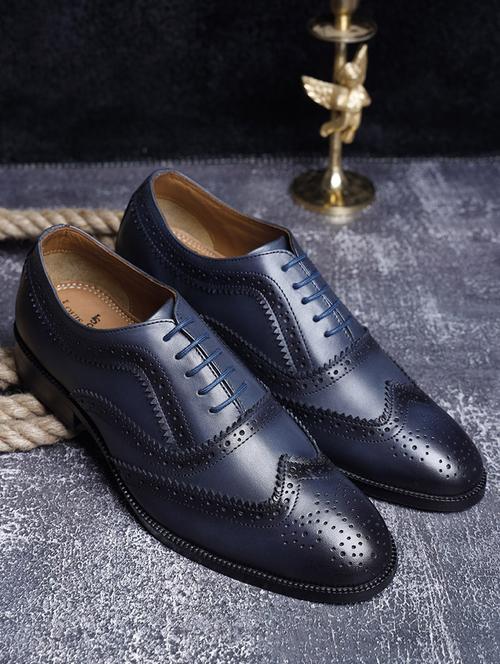 men solid lace-up brouges - 21748021 - Standard Image - 0