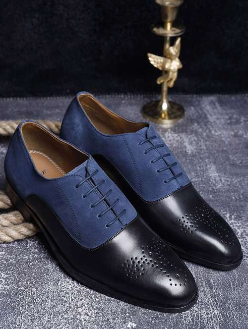 men blue lace-up brouges - 21748022 - Standard Image - 0