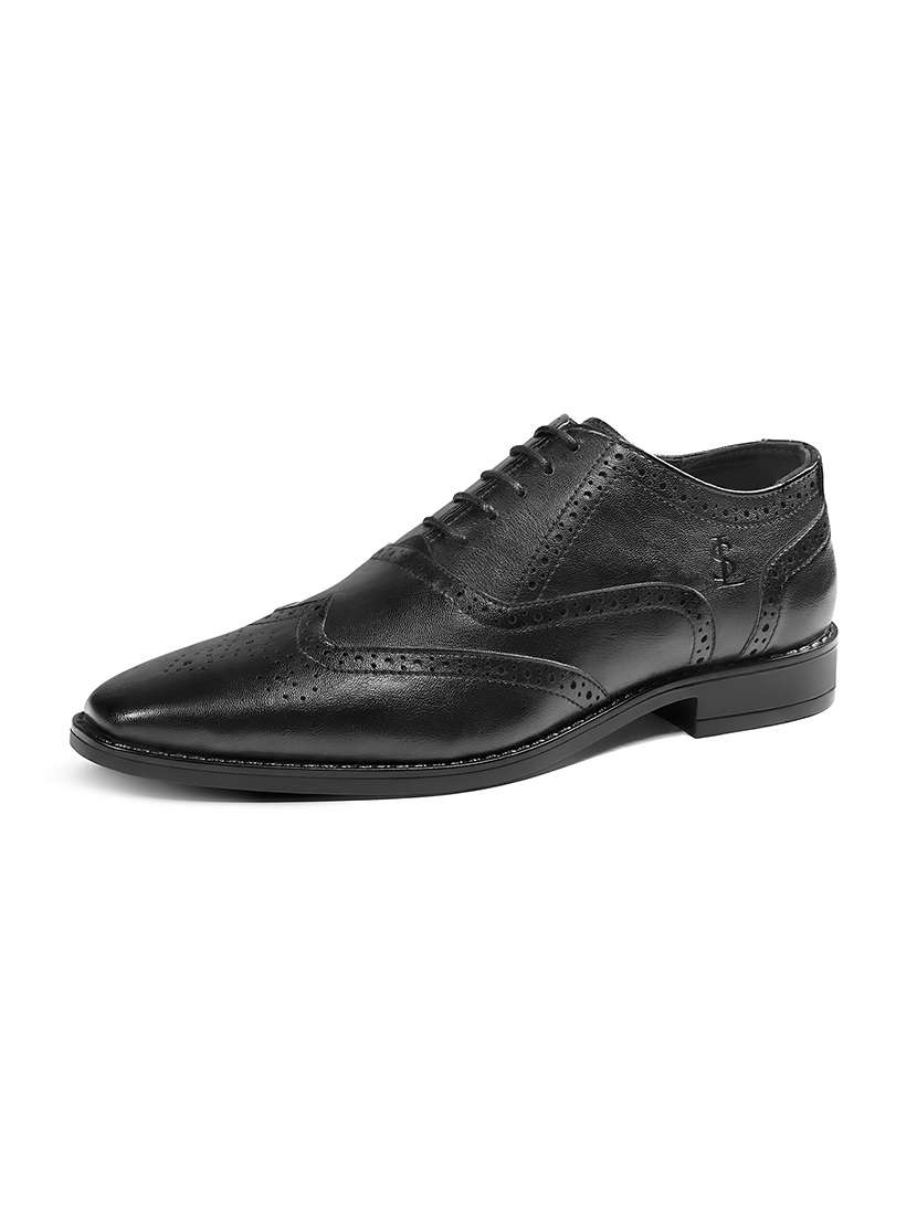 Men Solid Lace-up Brouges - 21748023 -  Standard Image - 1
