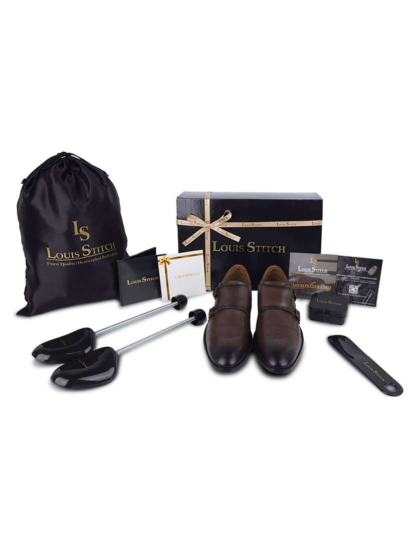 men solid slip on monk straps - 21748050 -  Standard Image - 4