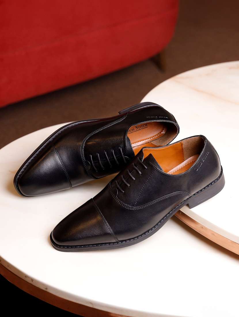 men solid lace-up oxfords - 21748063 -  Standard Image - 1