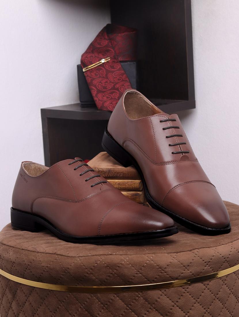 tan leather laceup derbies - 21748065 - Zoom Image - 0